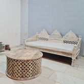 Antique Indian Hand Mughal Garden Wooden 3 Seater Daybed 200x90x100cm